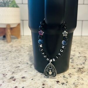 🖤🦇 Stanley cup charm witch bitc Halloween tarot cards beetlejuice handmade!